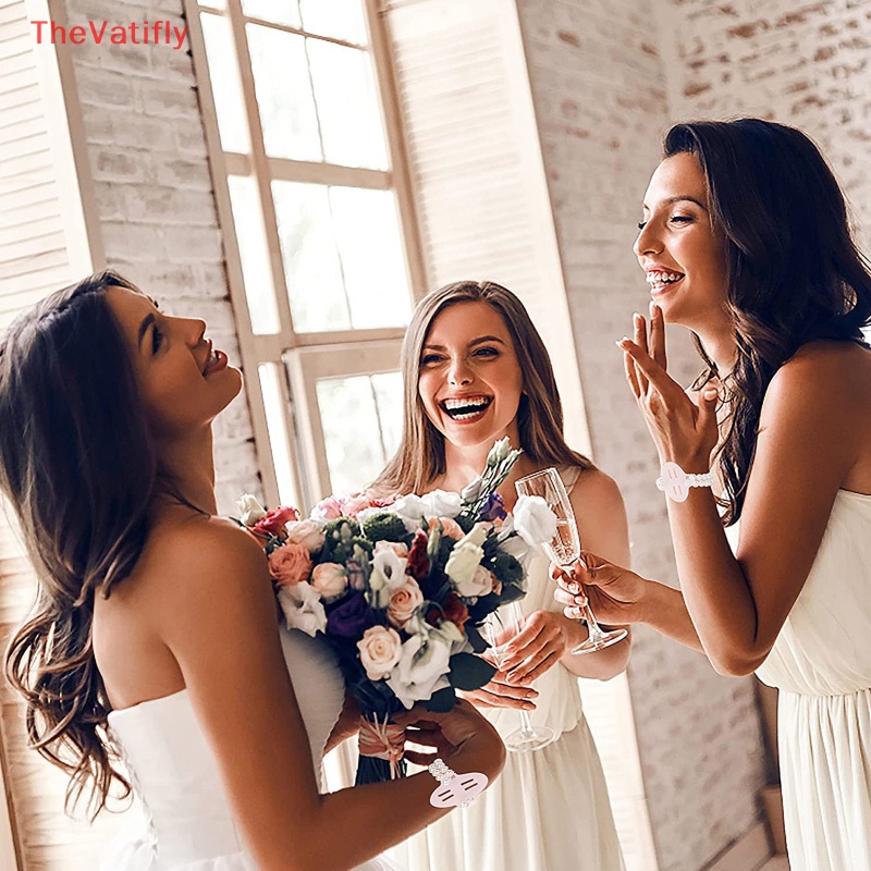 [Thevalifly] Set 2 Vòng Tay Ngọc Trai Co Giãn Làm Thủ Công Phụ Kiện Đám Cưới DIY