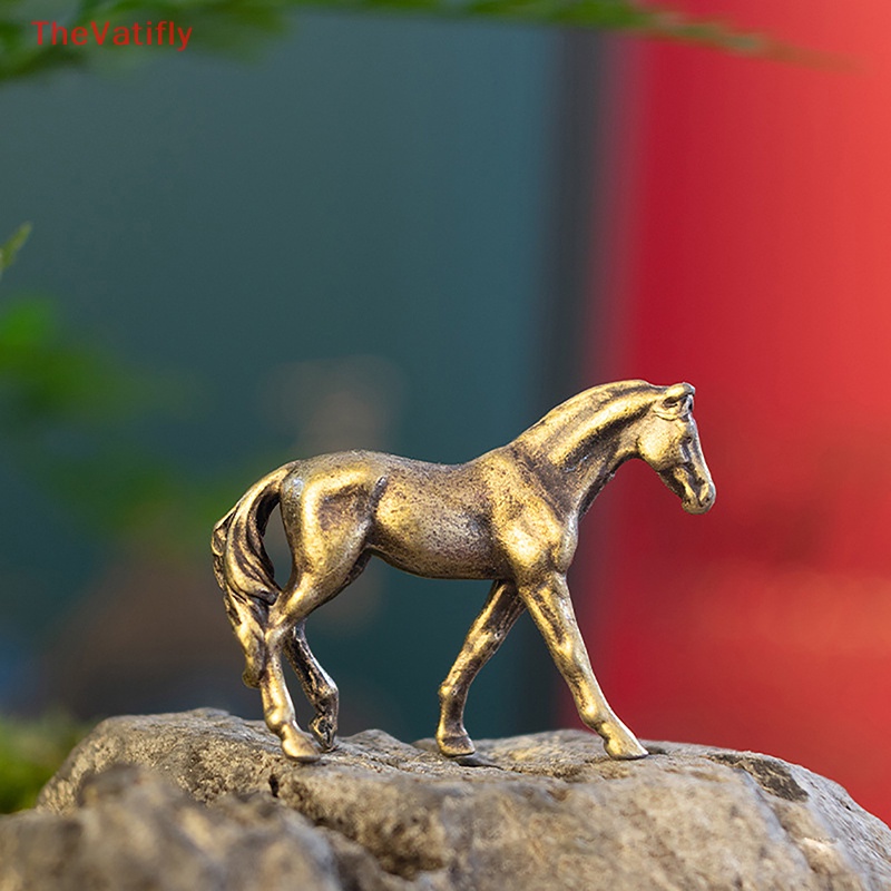 Mô Hình Tượng Ngựa Đuôi Dài Bằng Đồng Thau Cổ Điển Trang Trí Phong Thủy