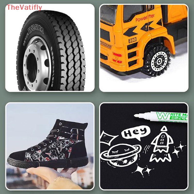 1 / 3 Bút Lông Màu Trắng Ngòi 3mm Chống Thấm Nước