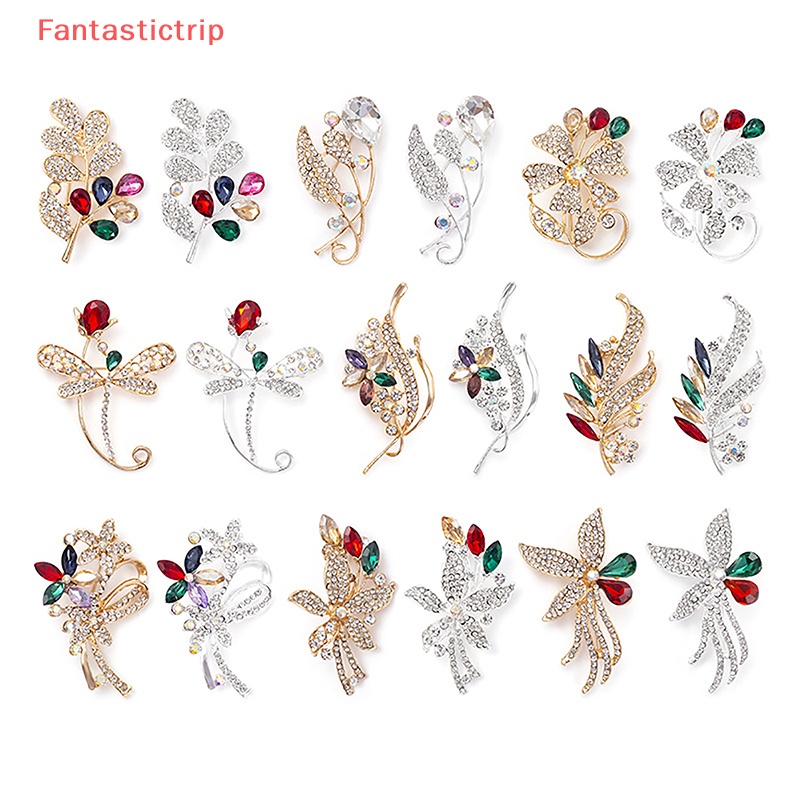 Ghim Cài Áo Hình Hoa Đính Đá Nhiều Màu Sắc Phong Cách Vintage Thời Trang Cho Nữ Mới