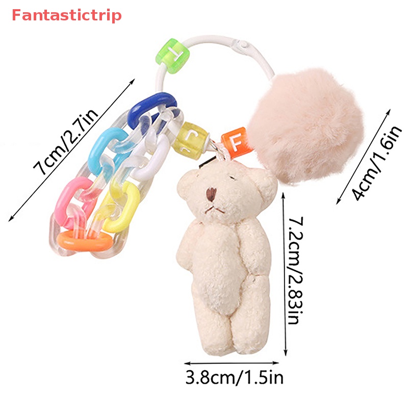 [Fantastictrip] Móc Chìa Khóa Hình Thỏ / Gấu Nhồi Bông Dễ Thương Trang Trí Ba Lô / Ô Tô Mới