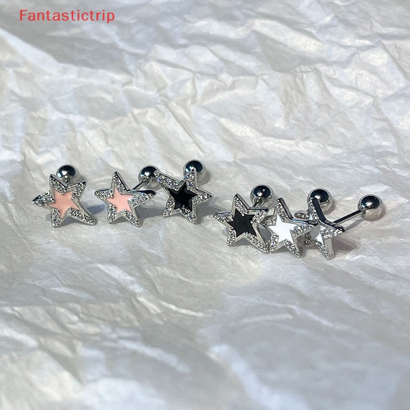 1 Đôi Bông Tai Đính Đá Zircon Hình Ngôi Sao Thời Trang Dành Cho Nữ