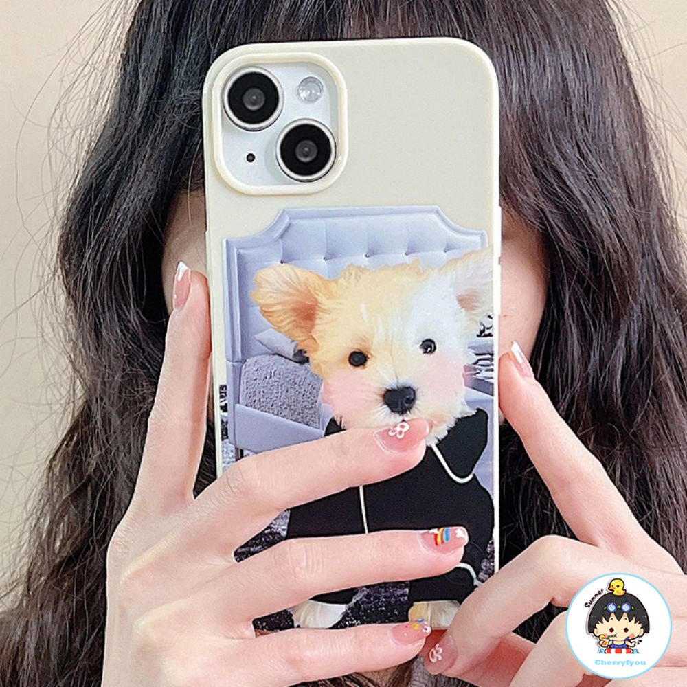 Ốp Điện Thoại TPU Mềm Chống Sốc In Hình Chú Cún Mặc Đồ Ngủ Cho IPhone 14 Pro Max 13 12 11 Pro Max XS XR 7 8 Plus