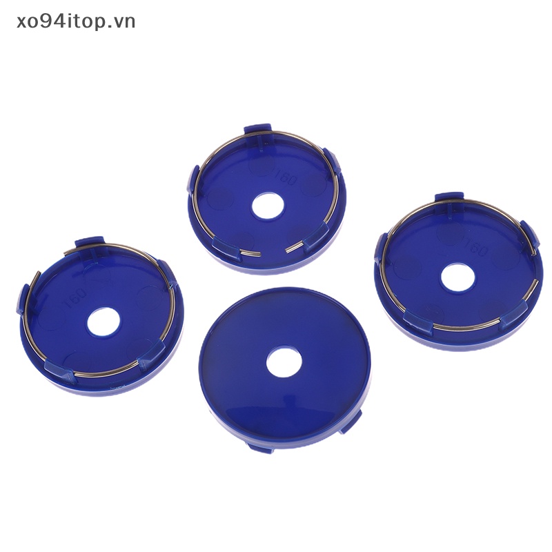 Set 4 Nắp Đậy Trục Bánh Xe Hơi XOITOP Màu Xanh Dương Bằng Chrome