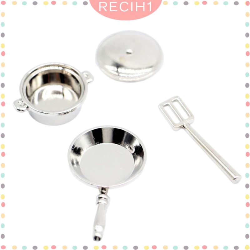 Set 4 Dụng Cụ Nấu Ăn Tỉ Lệ 1 / 12 Trang Trí Nhà Búp Bê