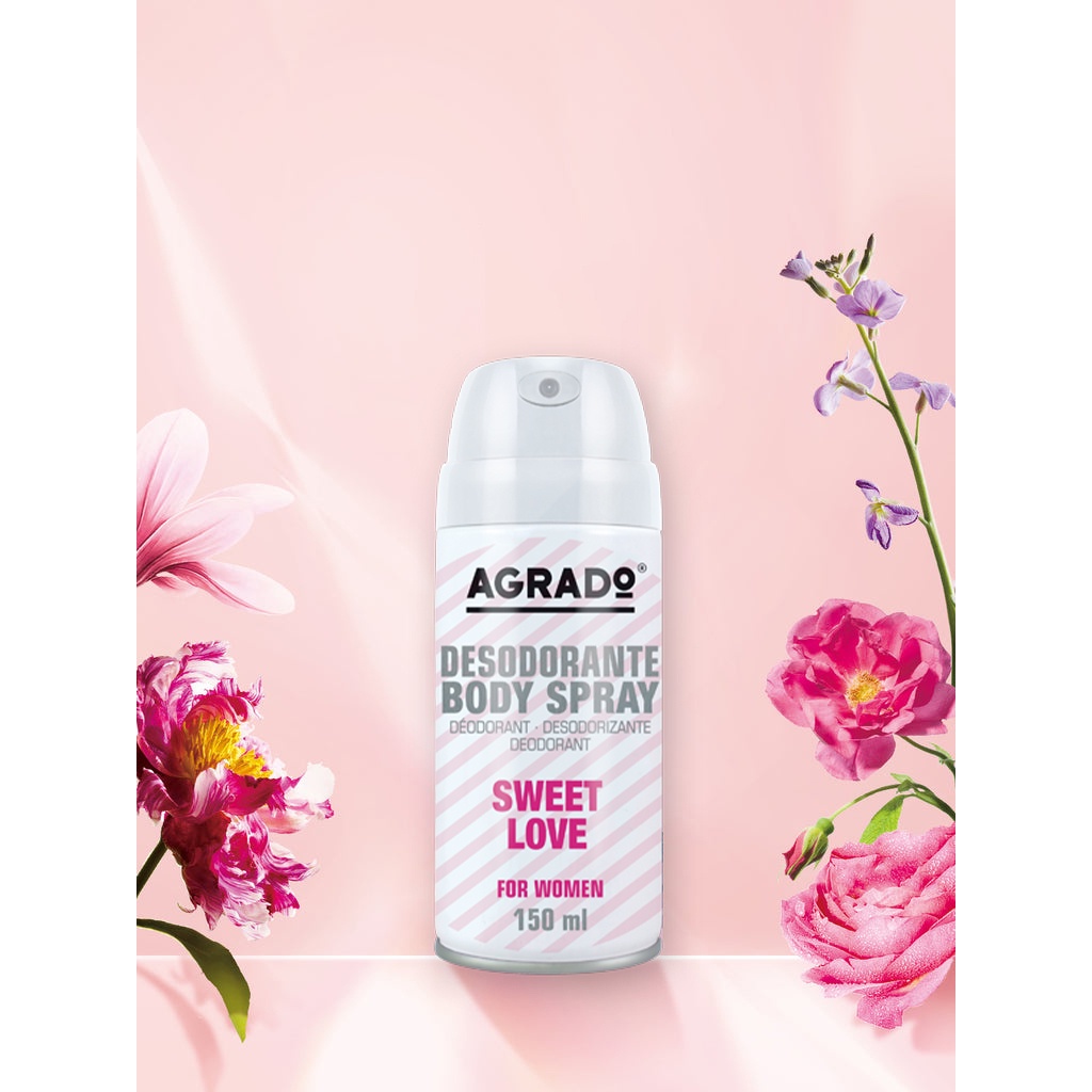 Xịt khử mùi body Agrado hương nước hoa Sweet Love 150ml