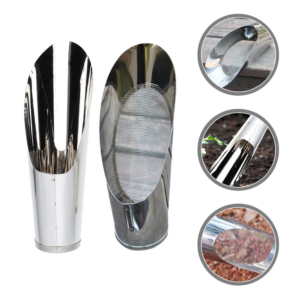 Bộ 2 Xẻng Xúc Đất Làm Vườn Bằng Thép Không Gỉ 17X4CM