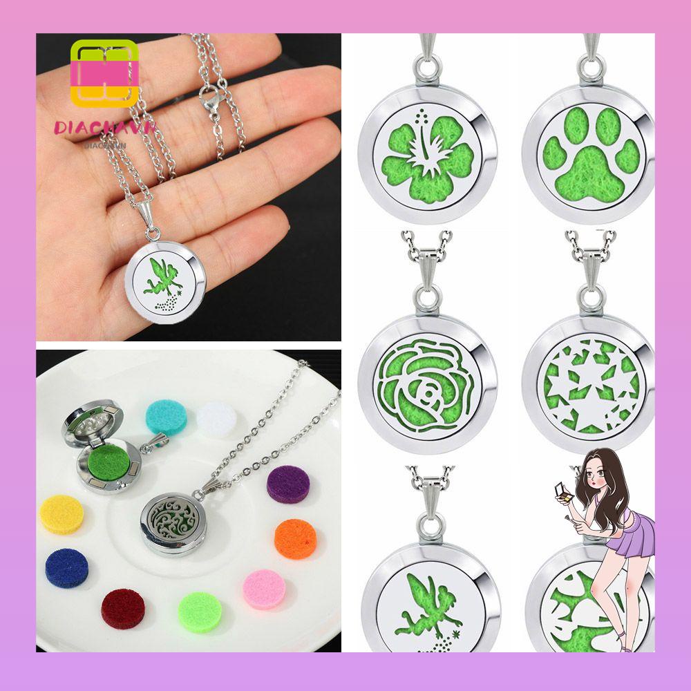 Vòng cổ Khuếch Tán Tinh Dầu Bằng Thép Không Gỉ Thời Trang Cho Nam Và Nữ Charms