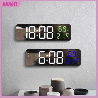 Đồng hồ báo thức điện tử màn hình led kỹ thuật số treo tường hiển thị nhiệt độ và độ ẩm