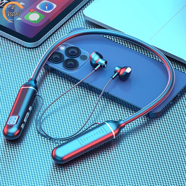 [IS] Tai Nghe Bluetooth Không Dây Nhét Tai Nửa Cổ Thể Thao Âm Thanh Nổi Có Màn Hình Kỹ Thuật Số