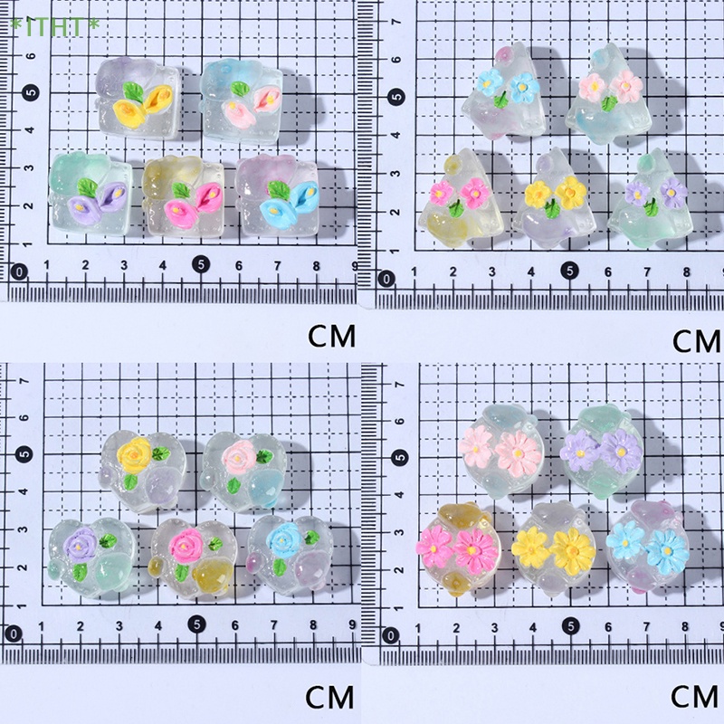 Bộ 2 Gel Dạ Quang Hình Bánh Kem / Thức Ăn / Trang Sức / Móc Khóa Trang Sức / Điện Thoại Mini DIY Mới