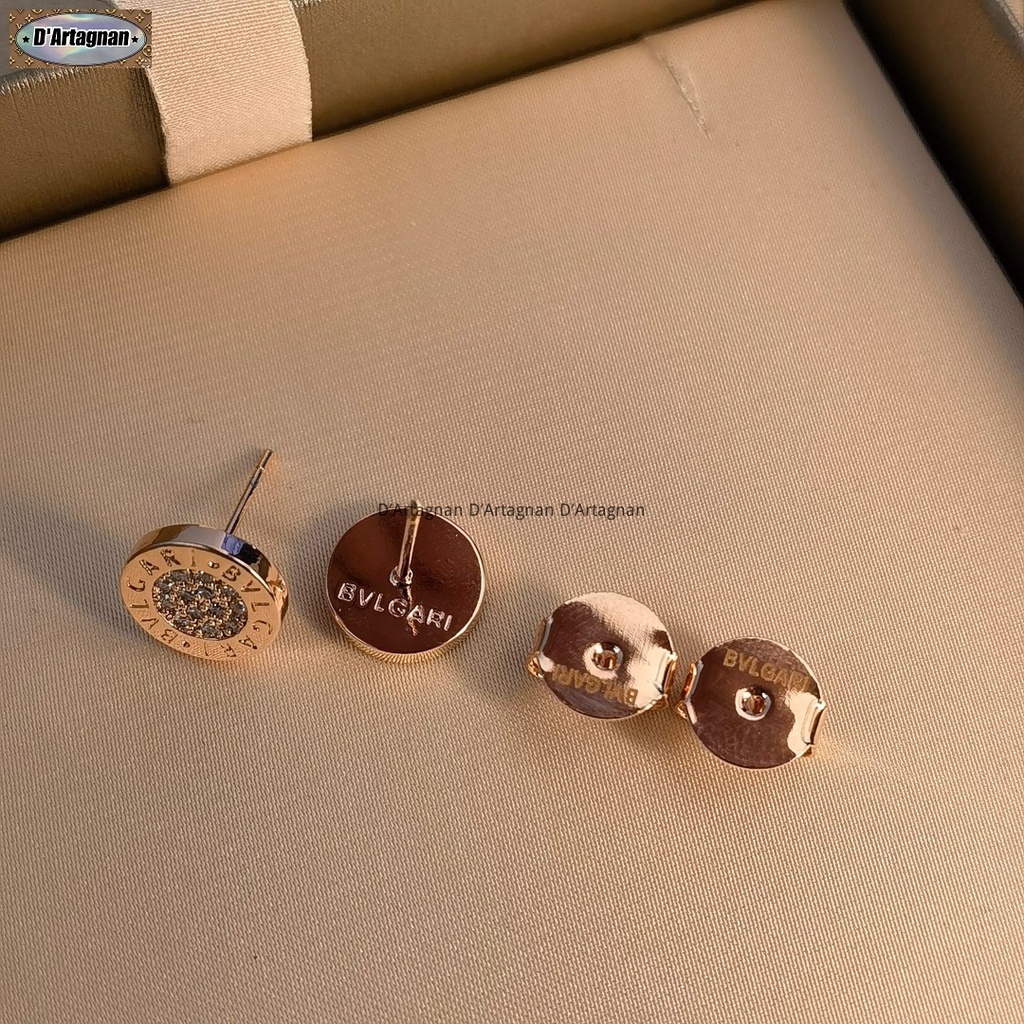'Boutique Spot'BV Bông tai kim cương Rose Gold Stud  Đồng mạ vàng với thép in chất lượng cao Hàn Quốc 2023 Mới tái tạo thanh lịch Vintage Thời trang Không phai 925 Bạc Pin Bông tai cho phụ nữ