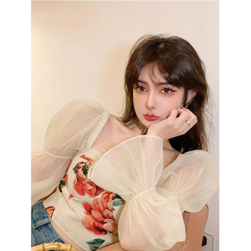 Áo Sơ Mi Tay Dài Cổ Vuông In Họa Tiết Hoàng Gia Thời Trang Pháp 5.26 Cho Nữ