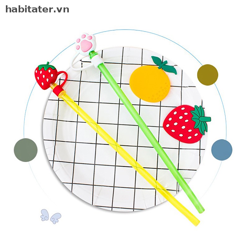 Ống Hút Silicon Họa Tiết Hoạt Hình Dễ Thương