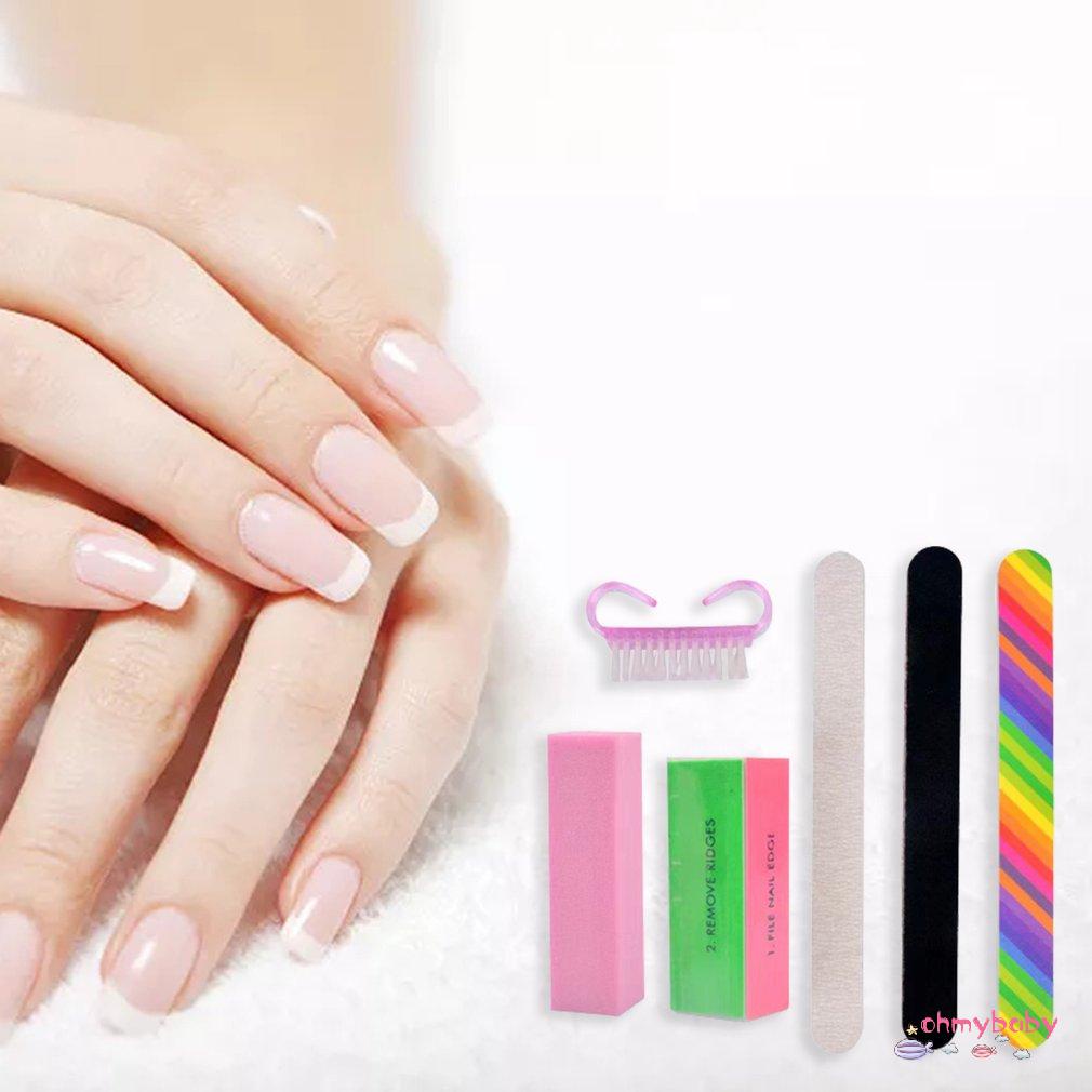 [InStock] Bộ 6 Dụng Cụ Làm Móng Tay Sáng Bóng Đệm Dũa Bàn Chải Bền ĐỆM PHỒNG Nhám Chà Gel dụng Đánh [Z/16]
