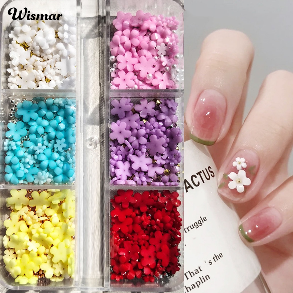 1 Hộp Phụ Kiện Trang Trí Móng Tay Lấp Lánh Nhiều Màu Sắc