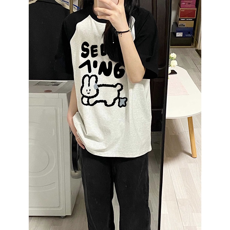 NRVP Áo Thun 100% Cotton Tay NgắN In Hoạ TiếT ĐộC ĐáO Phong CáCh HàN QuốC 2023