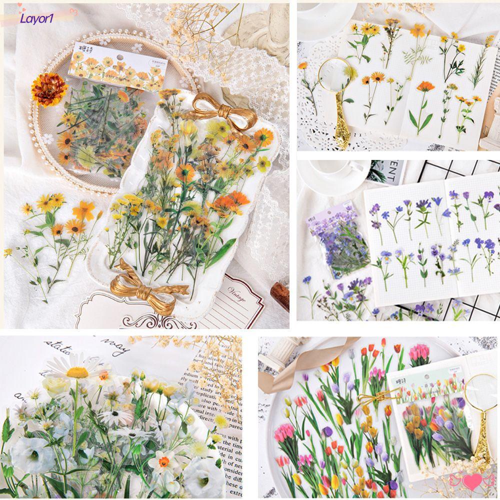 Set 1 / 40 Sticker Dán Trang Trí Sổ Tay Hình Hoa