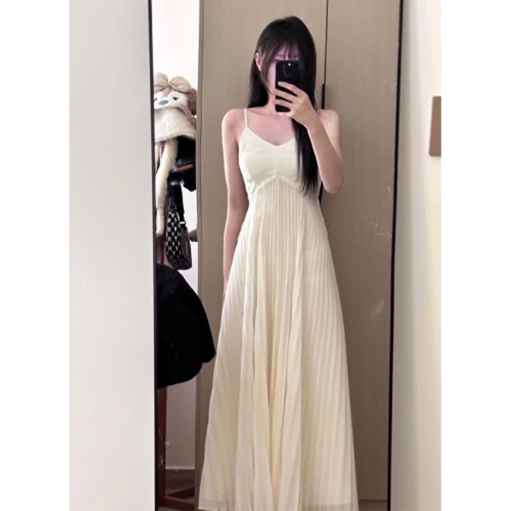 Đầm Trắng Dáng Dài Thời Trang Mùa Hè Pháp 2023 Mới Cho Nữ