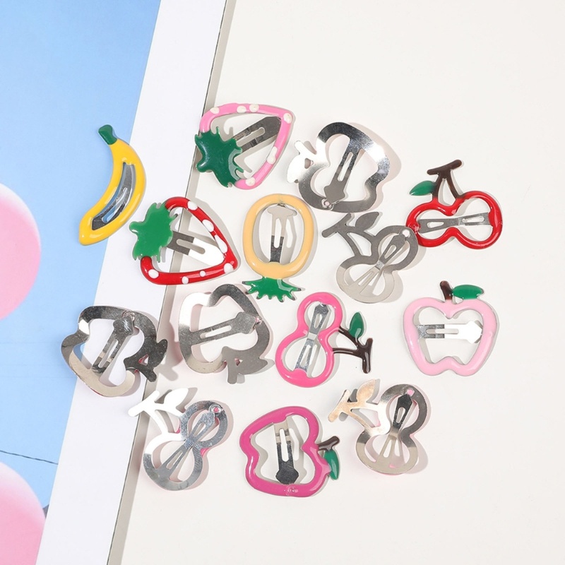 Set 50 Kẹp Tóc Hình Trái Cây Bằng Kim Loại Cho Nữ