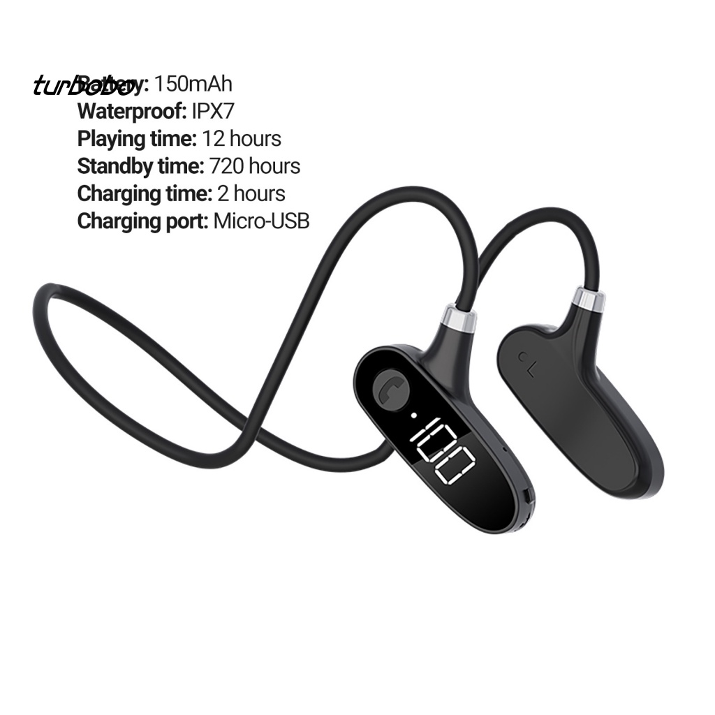 Tai Nghe Nhét Tai Thể Thao Không Dây Bluetooth Chống Nước IPX7 Khử Tiếng Ồn Có Màn Hình Kỹ Thuật Số turbobo H18