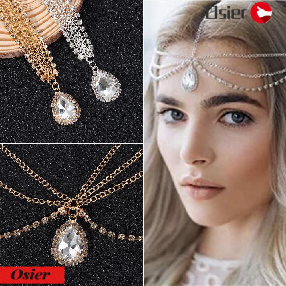 Băng Đô Cài Tóc Dạng Chuỗi Xích 1 Cái Cho Nữ|Trâm Cài Tóc Cô Dâu Màu Sắc Sang Trọng