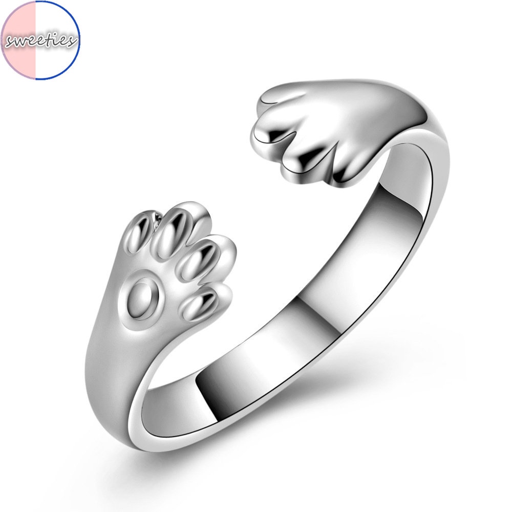 Nhẫn Hở Hình Bàn Chân Mèo Dễ Thương Sáng Tạo