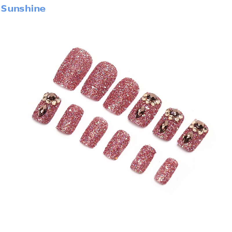 Set 24 Móng Tay Giả Trang Trí Nghệ Thuật Cho Cô Dâu Tiện Dụng