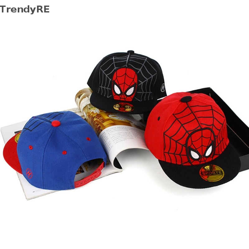 Mũ Bóng Chày Phẳng In Hình Người Nhện Hoạt Hình Phong Cách Hip Hop Đường Phố Hợp Thời Trang Phụ Kiện Chuyên Dụng Dành Cho Xe Hơi