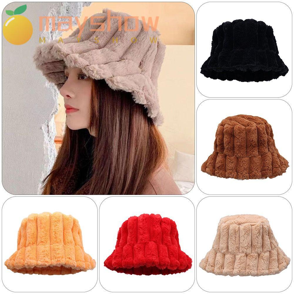 Mũ Bucket Chất Liệu Mềm Mại Giữ Ấm Thời Trang Trẻ Trung