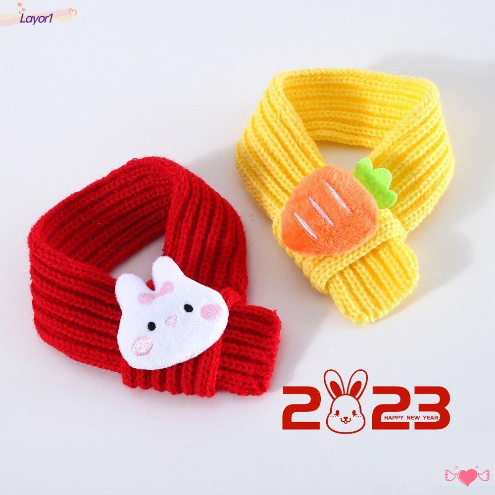 Khăn Choàng Dệt Kim Acrylic Mừng Năm Mới Cho Thú Cưng 1 Tuổi