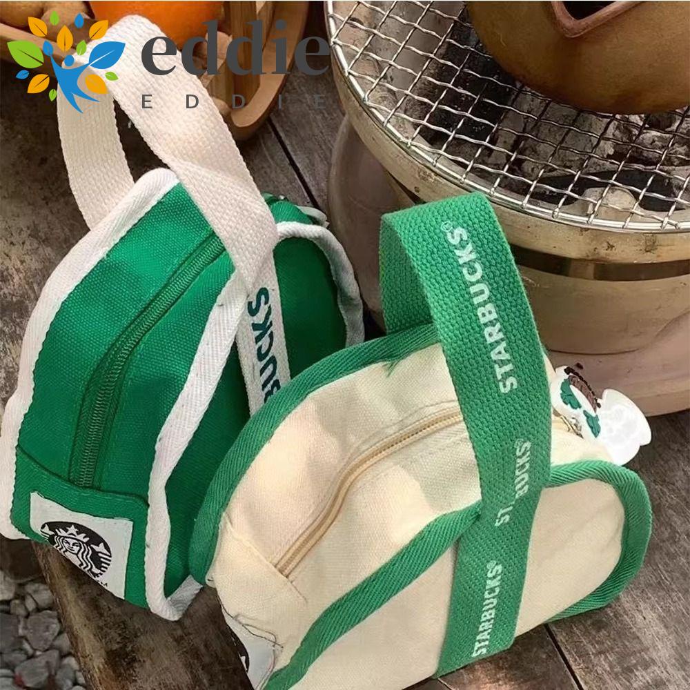 Túi Vải Mini 26Eddie In Họa Tiết Cây Dừa / Chữ Cái Dễ Thương Có Dây Đeo Cổ Tay Cho Nữ