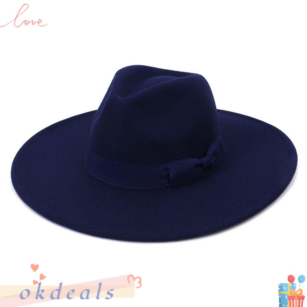 Mũ Len Vành Phẳng Đính Nơ Thời Trang Mùa Thu Cho Nam