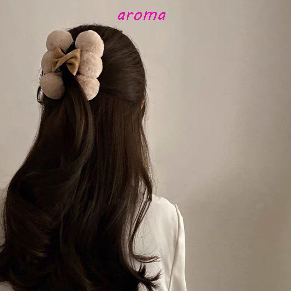 Kẹp Tóc Lông Xù Đính Nơ Dễ Thương Dành Cho Bạn Gái