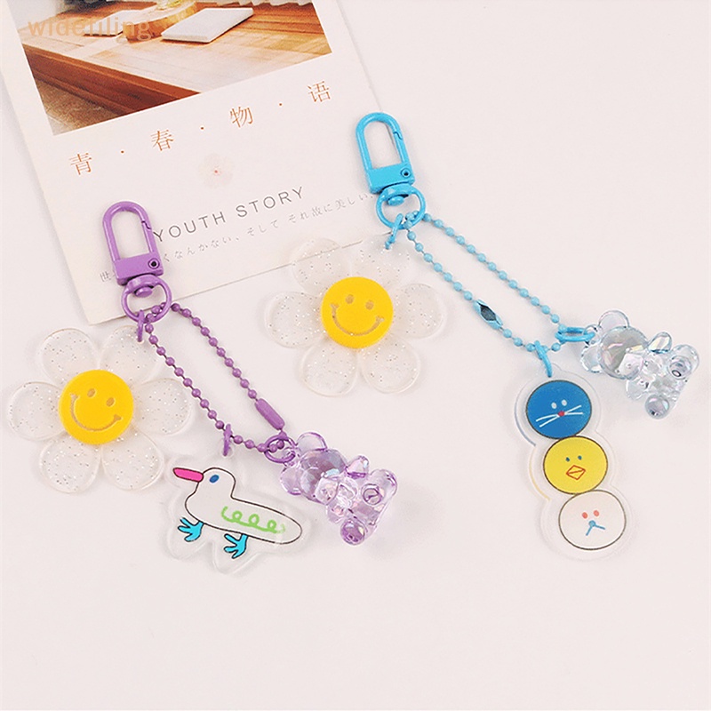 Móc Khóa Acrylic Trong Suốt Họa Tiết Hoa Hướng Dương Hoạt Hình Dễ Thương