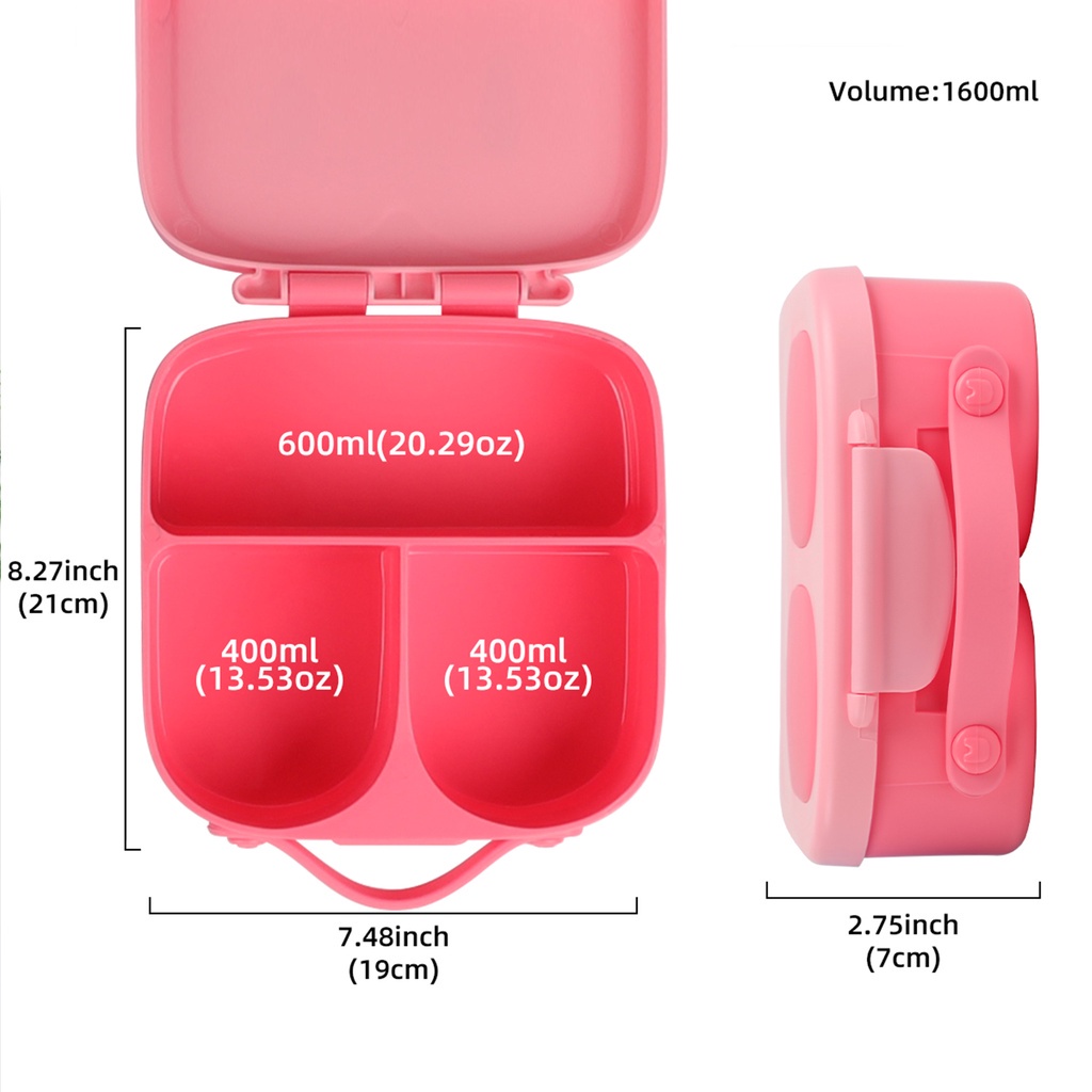BUNNY CHILDREN'S BENTO BOX PLASTIC STUDENT LUNCH PORTABLE COMPARTMENTALIZED MICROWAVEABLE HEATING PICNIC CAMPING TRAVEL