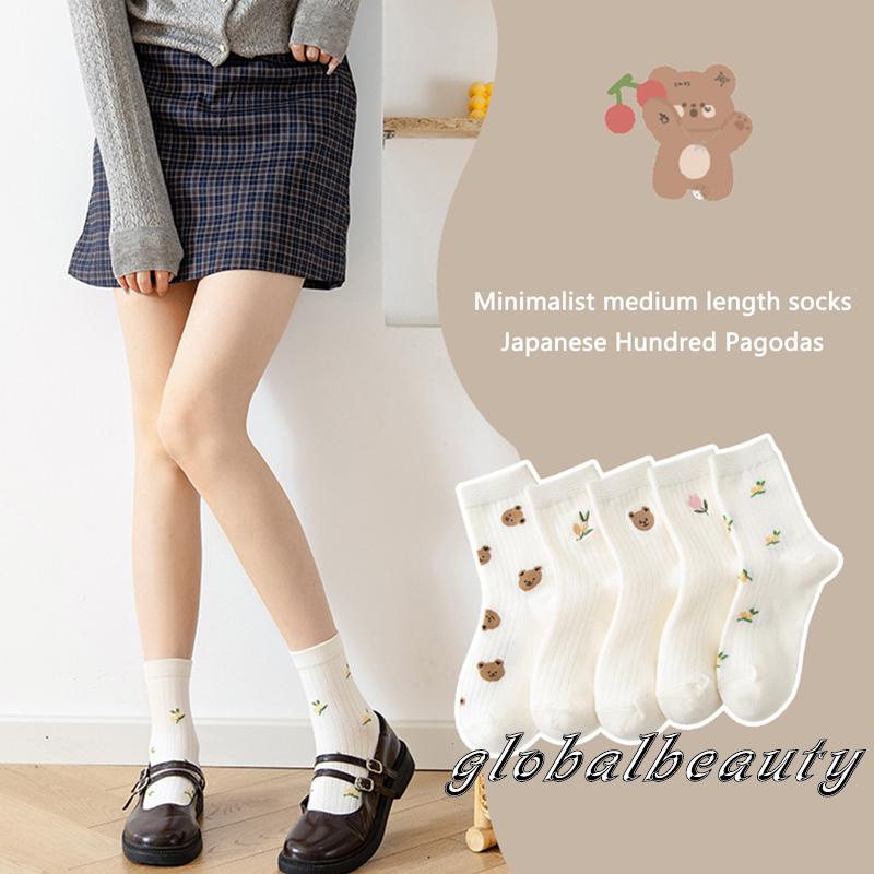 Vớ Thể Thao Co Giãn Thoáng Khí Mềm Mại Họa Tiết Hoạt Hình Dễ Thương Cho Nữ