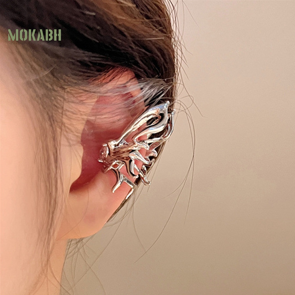 [Mới] 1 Cặp Khuyên Kẹp Vành Tai Không Xỏ Lỗ Hình Bướm Phong Cách Punk