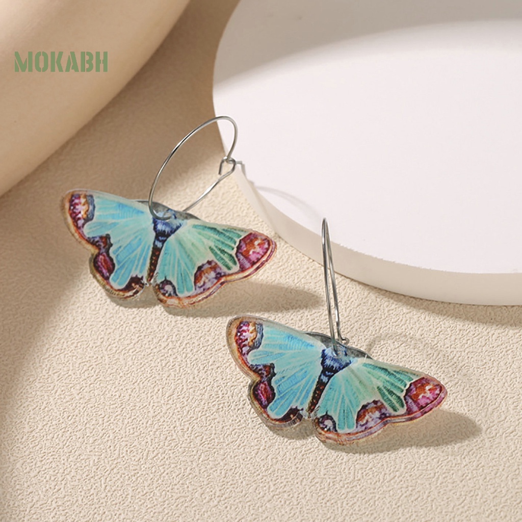 1 Đôi Bông Tai Hình Bướm Bằng Acrylic Phong Cách Cổ Điển Thời Trang