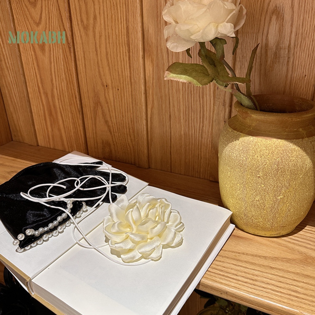 Vòng Cổ Choker Màu Trơn Họa Tiết Hoa Thanh Lịch Có Thể Điều Chỉnh Cho Nữ