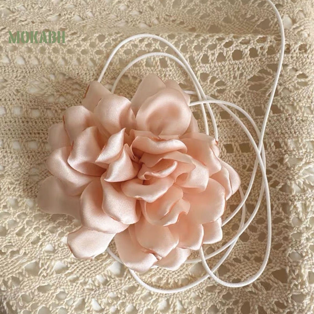 Vòng Cổ Choker Màu Trơn Họa Tiết Hoa Thanh Lịch Có Thể Điều Chỉnh Cho Nữ