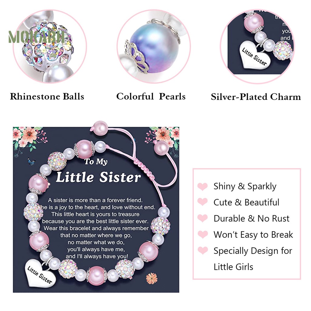 [Mới] Vòng Tay Đính Đá Ngọc Trai Giả Hình Chữ Cái Màu Tương Phản Lấp Lánh Có Thể Điều Chỉnh Làm