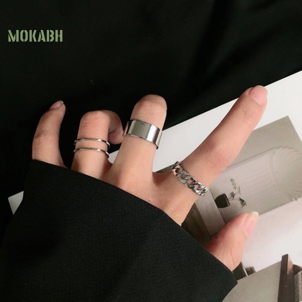 Set 3 Nhẫn Đeo Khớp Ngón Tay Phong Cách Hiphop Cá Tính Cho Nữ