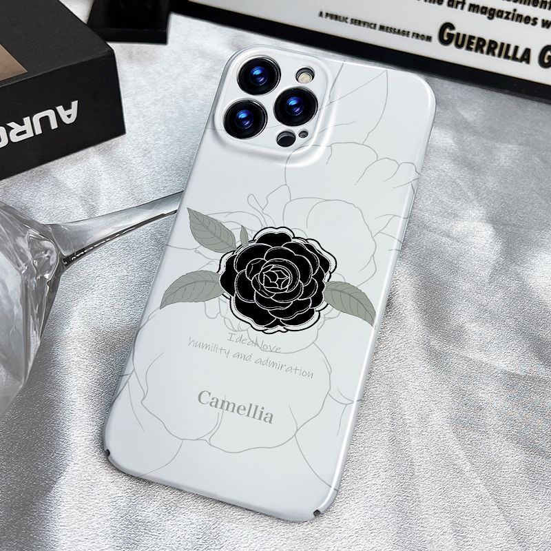 Ốp Điện Thoại In Logo Lv Màu Trắng Thời Trang Sang Trọng Cho iPhone14 xr 12 / 1311xs Camellia Promax