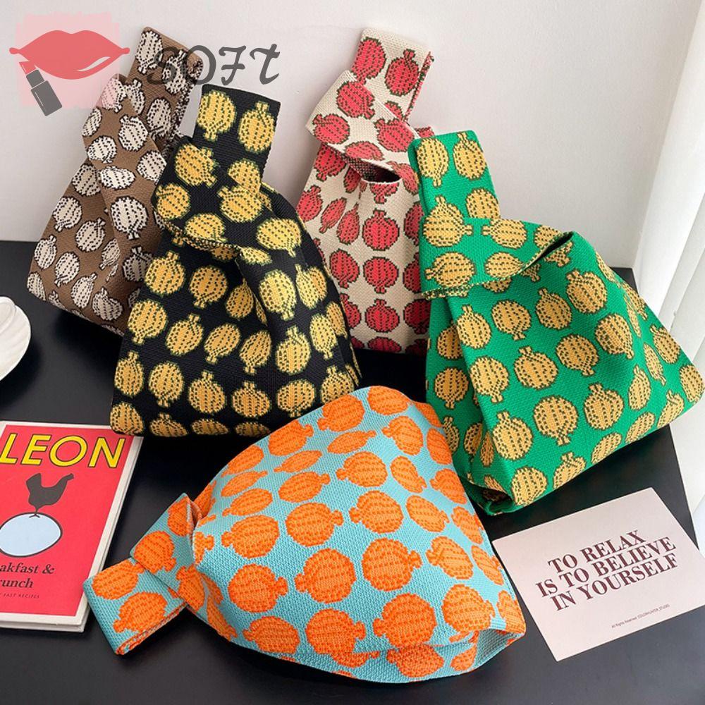 Túi Mua Sắm Dệt Kim Tái Sử Dụng Linh Hoạt Cho Nữ