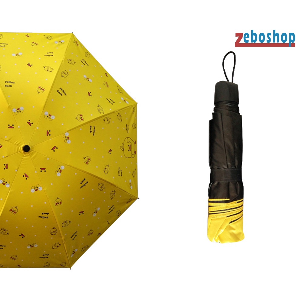 Dù Che Mưa Chống Tia UV Chống Nước In Họa Tiết Vịt Hoạt Hình