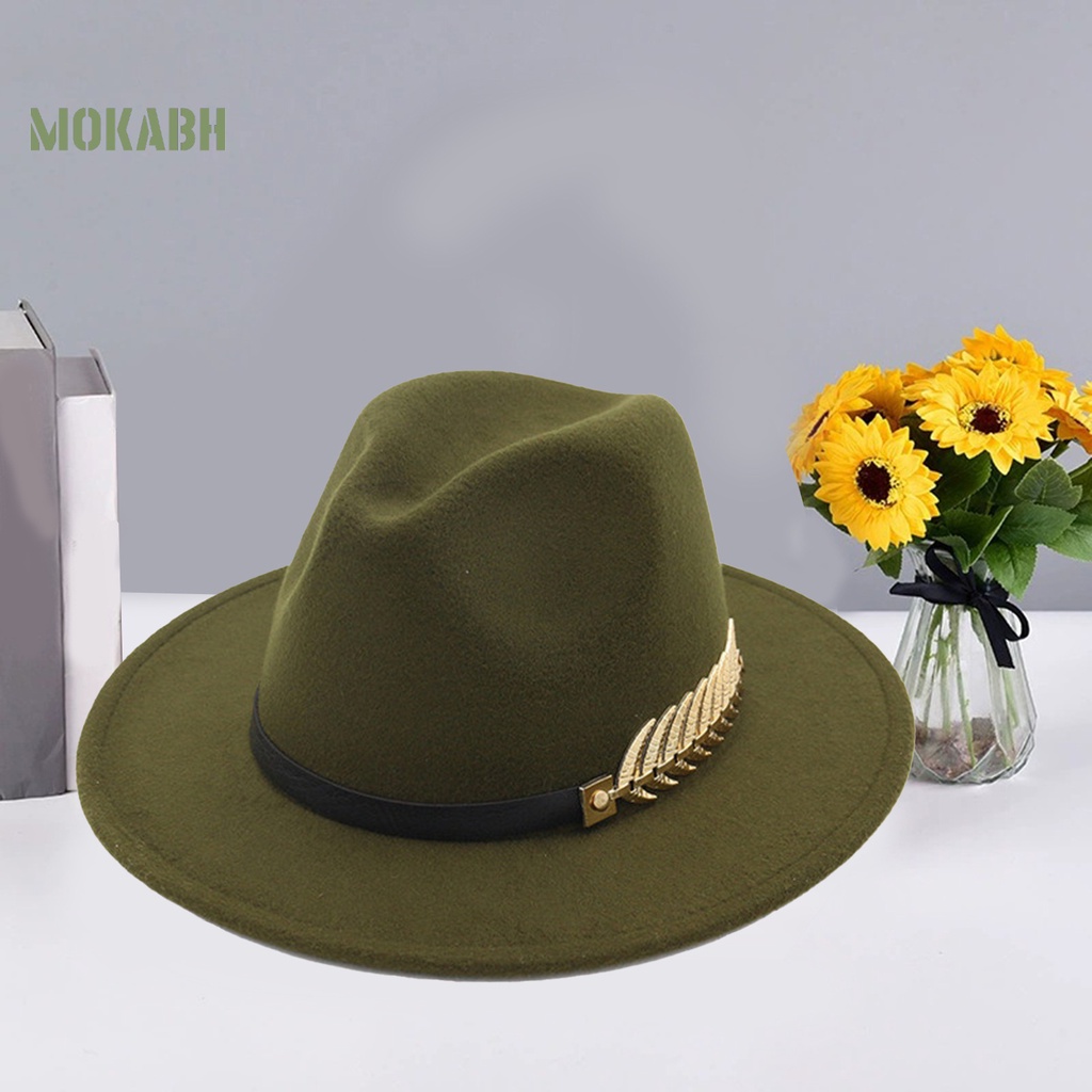 [Mok Abh] Mũ Jazz Thoáng Khí Thoải Mái Hình Chiếc Lá Phong Cách Hoàng Gia Anh Quốc Cho Nam Và Nữ