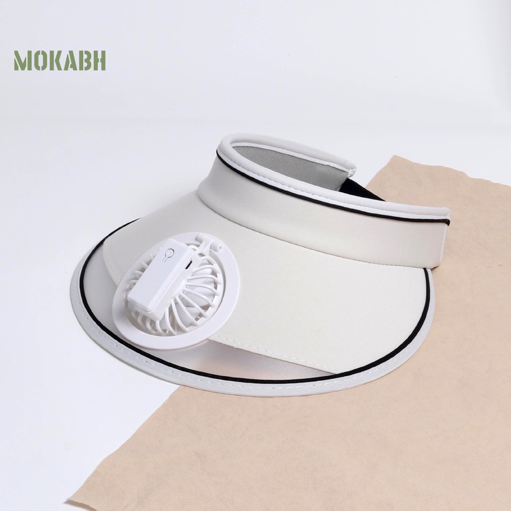 Mũ Lưỡi Trai Hở Chóp Màu Trơn Kèm Quạt Làm Mát Thời Trang Thể Thao Cho Bé