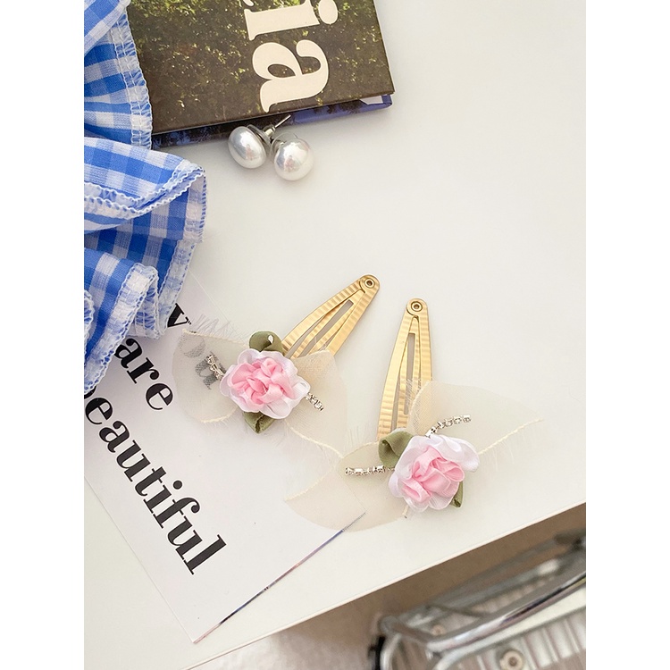 Kẹp Tóc Hình Hoa Trà Màu Hồng Ngọt Ngào Thời Trang Mùa Hè Mới Cho Bạn Gái