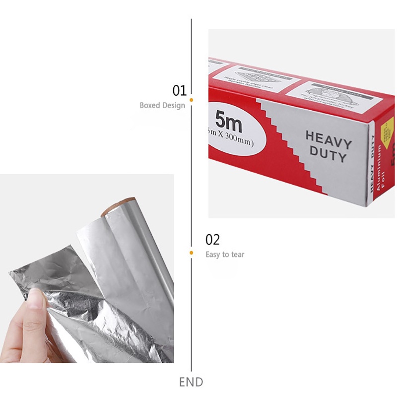 Cuộn Giấy Nhôm 5 / 10M Chịu Nhiệt Cao Chuyên Dụng Cho Nướng Bbq